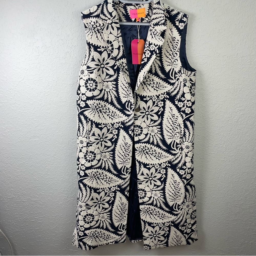 NEW VILAGALLO bianca vest in floral jacquard‎